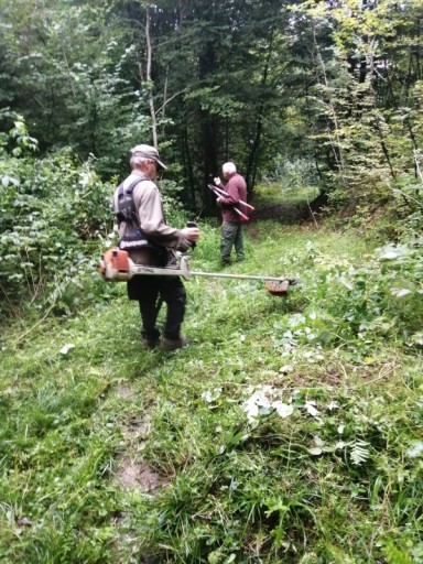 Débroussaillage sentier longeant le cimetière du Val et le long du canal