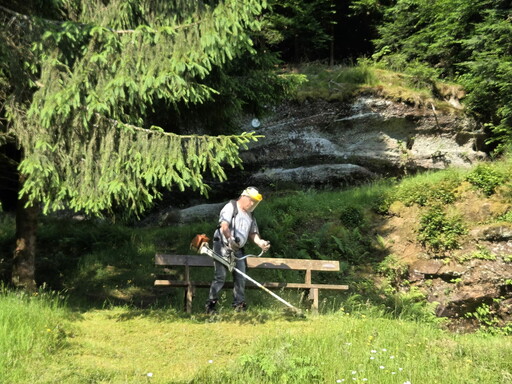 Construction  de la passerelle de la Fourchue-Eau