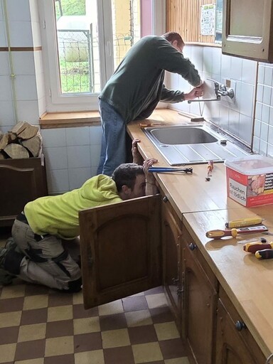 Rénovation du plan de travail de la cuisine de location