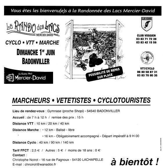 programme de la sortie